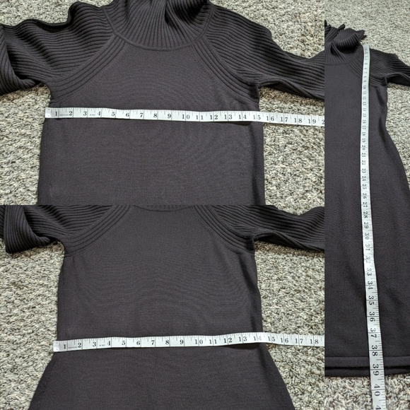 Antonio Melani dark brown/purple 100% wool 3/4 sleeve cowl neck dress S - Picture 8 of 8